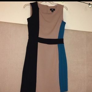 LRK tri-colored dress (black/tan/teel)